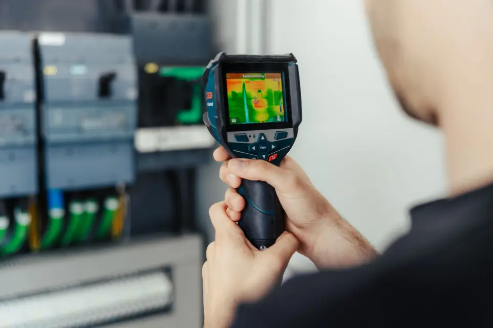 Controle van de omvormer tijdens zonnepanelen onderhoud